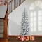 6ft. Unlit Acacia Pencil Slim Flocked Artificial Christmas Tree